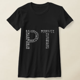 Camiseta Terapia Física "PT" Palavras T-Shirt