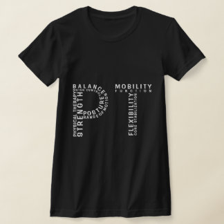 Camiseta Terapia Física "PT" Palavras T-Shirt