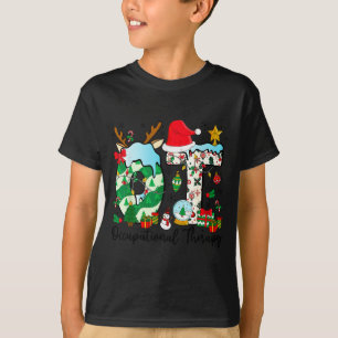Camiseta Terapia Ocupacional Luzes de Natal Chapéu de Papai