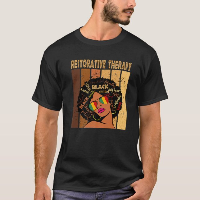Camiseta Terapia Restaurante Mulheres Afro-Africanas Negras (Frente)