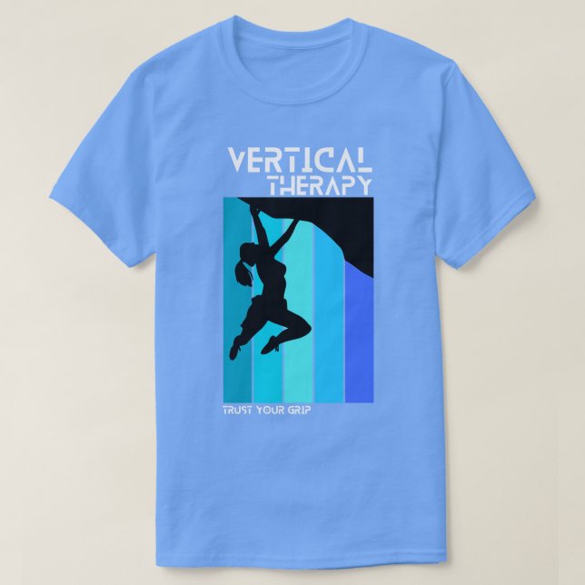 Camiseta Terapia Vertical Confie na sua mão Alpinistas da M (Frente do Design)