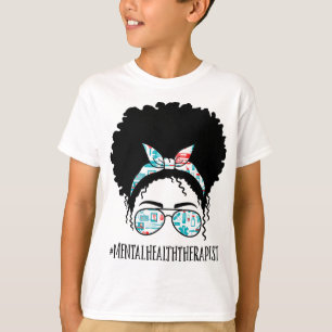 Camiseta Terapista de Saúde Negra Afro Mensageira Mulher Af
