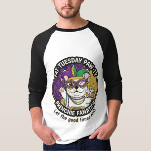 Camiseta Terça-feira Gorda Frenchie Festa: Amante de Cães d