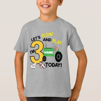 Camiseta Terceiro aniversário de 3 anos - Parte do trator c
