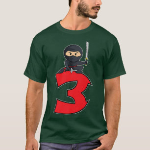 Camiseta Terceiro Aniversário Ninja Samurai Karate Taekwond