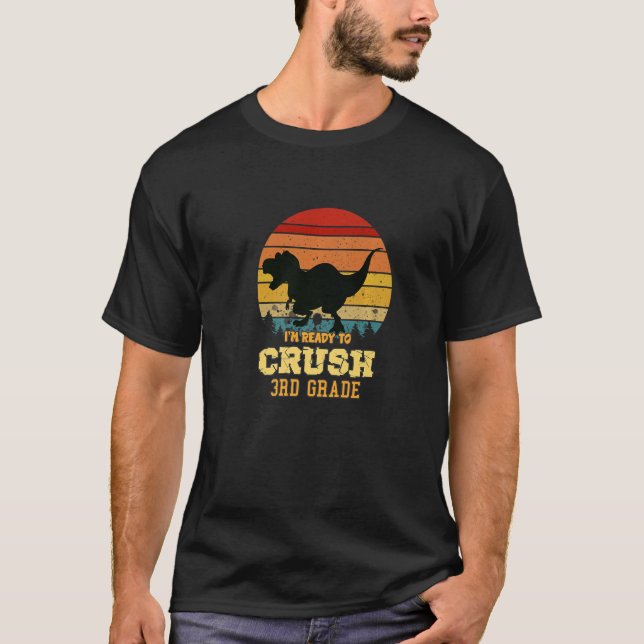 Camiseta Terceiro Grau De Volta À Ret Do Dinossauro Da Esco (Frente)