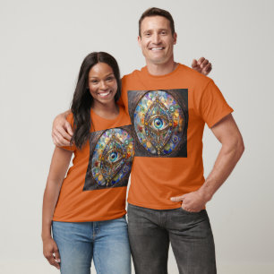 Camiseta Terceiro Olho em Vidro Colorido e Bronze