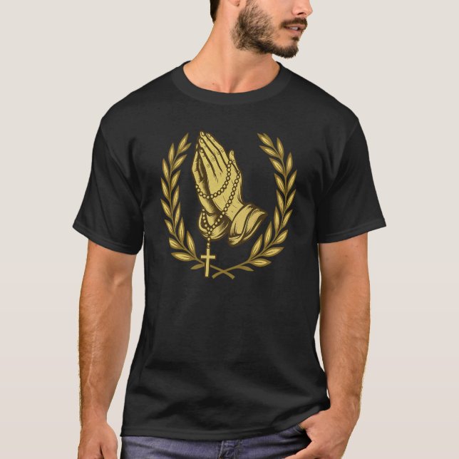 Camiseta Terço das Mãos em Oração - Católico (Frente)