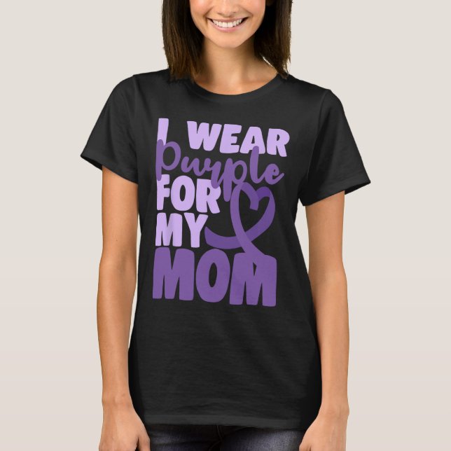 Camiseta Terminar Heimer Eu Uso Roxo Para a Minha Mãe Consc (Frente)