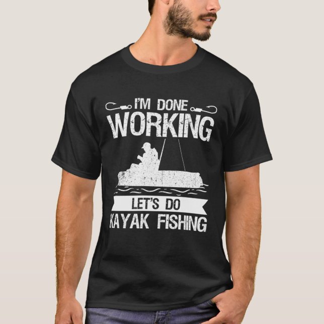 Camiseta Terminei de trabalhar Vamos do Kayak Pesca Pullove (Frente)