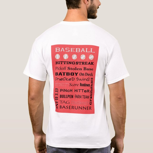 Camiseta Terminologia da tipografia BASEBALL no dorso (Verso)