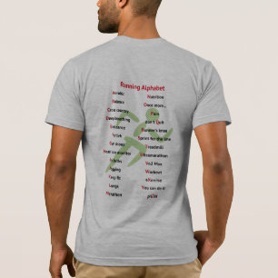Camiseta Terminologia running ostentando do alfabeto do