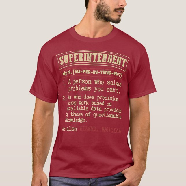 Camiseta Termo de Definição de Dicionário Superintendente (Frente)