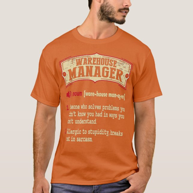 Camiseta Termo do dicionário do Warehouse Manager Sarcastic (Frente)