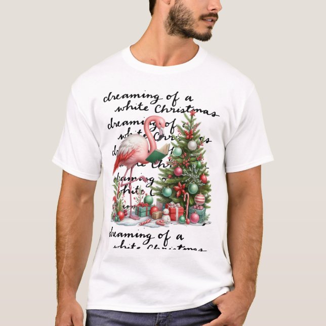 Camiseta Termo Flamingo Christmas (Frente)