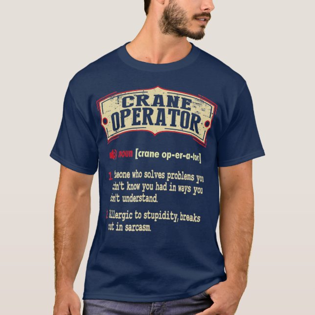 Camiseta Termo Sarcástico do Dicionário do Operador Crane (Frente)