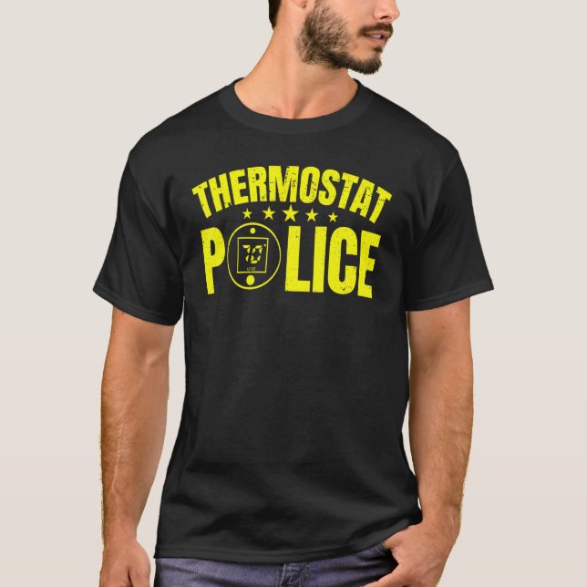 Camiseta Termóstato Polícia Dia de os pais Linha Azul Usa F (Frente)