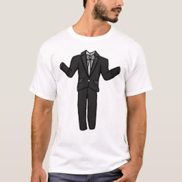 Camiseta Terno de Tuxedo Cinza Escuro de Desenho Animado