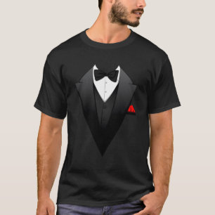 Camiseta Terno de Tuxedo Impresso para Homens Negócios