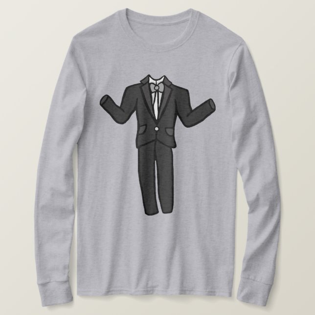 Camiseta Terno Preto Cinza Cartoon (Frente do Design)