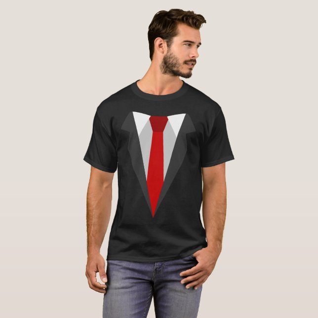 T-shirt com gravata Tuxedo Vestuário Vestuário de trabalho