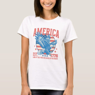 Camiseta Terra Americana do EST Livre 1776 4 de julho