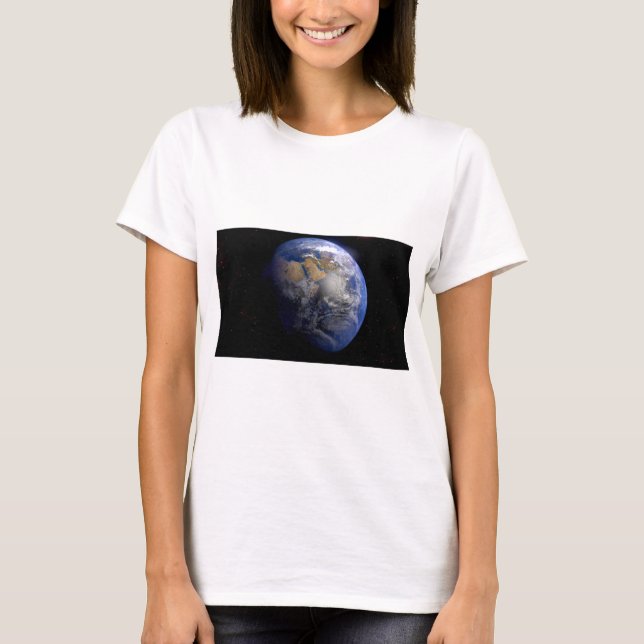 Camiseta Terra Azul do Espaço Inspiracional (Frente)