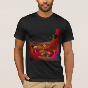Camiseta Terra bonita onde os cogumelos crescem o t-shirt