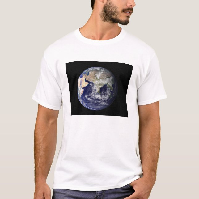 Camiseta Terra cheio mostrando Europa e Ásia (Frente)