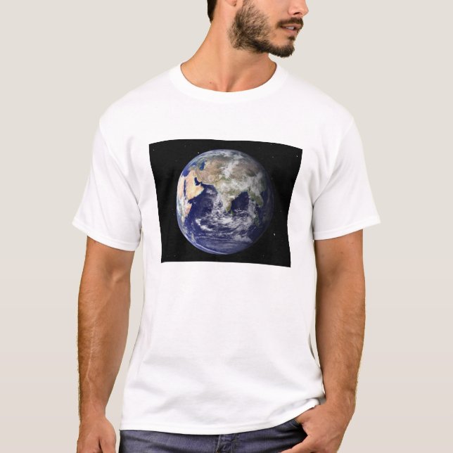 Camiseta Terra cheio mostrando Europa e Ásia 2 (Frente)