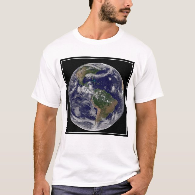 Camiseta Terra cheio Mostrando Vários Sistemas De Tempestad (Frente)
