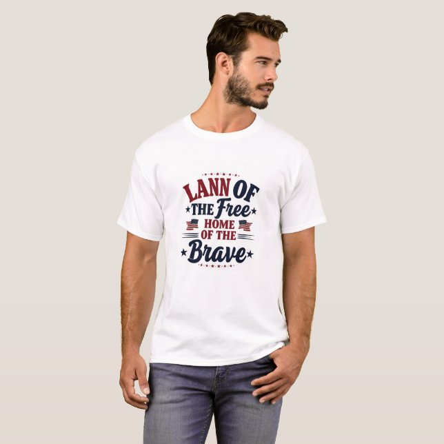 Camiseta Terra da Casa Livre da Camisa-T Brave EUA (Frente Completa)