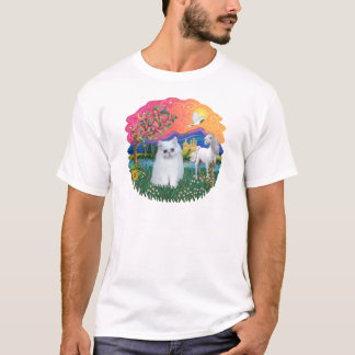 Camiseta Terra da Fantasia (ff) - gatinho persa (branco)