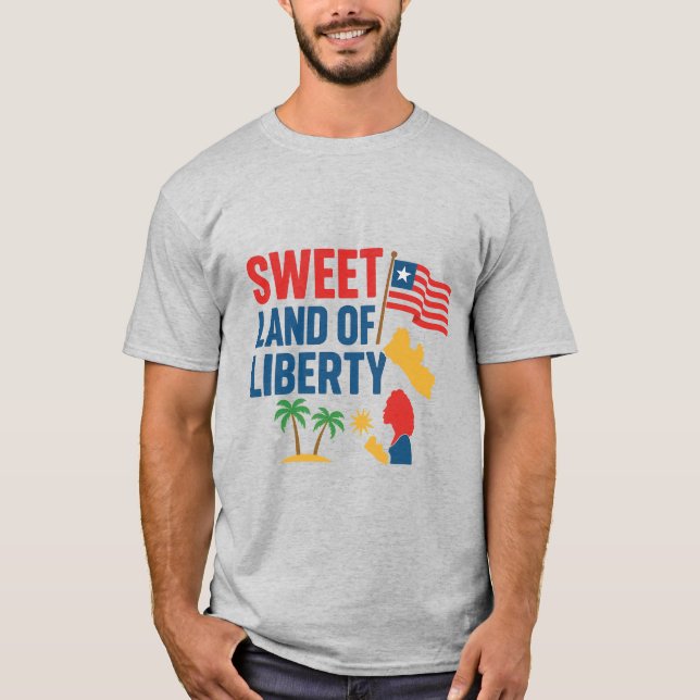 Camiseta Terra da Liberdade da Unísex da Libéria (Frente)