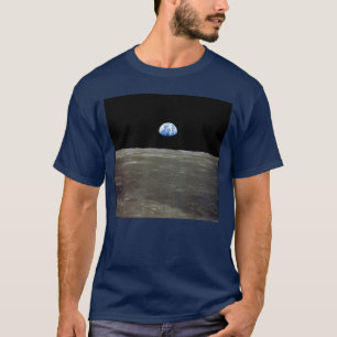 Camiseta Terra da Lua no Espaço Negro: Terra
