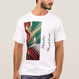 Camiseta Terra da Maravilha Metálica: Shimmering Vermelho e