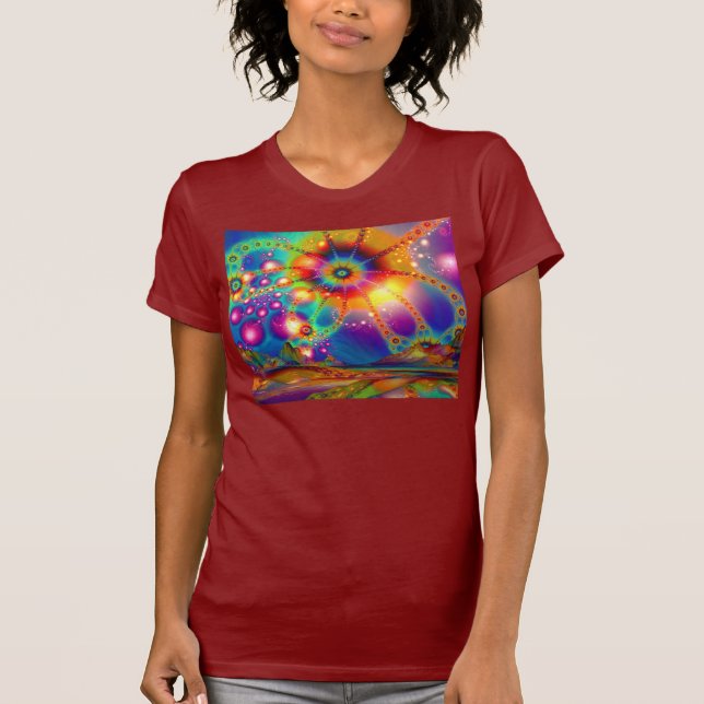 Camiseta Terra das iluminações psicodélicas (Frente)