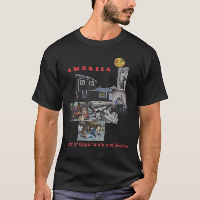 Camiseta Terra de América de oportunidades e de sonhos (Frente)