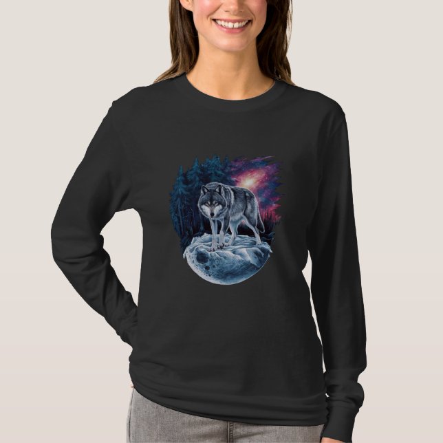 Camiseta Terra de caça ao lobo, Icy Moon, Forest, G, Cheio  (Frente)