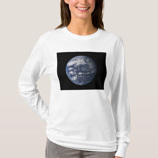 Camiseta Terra de cheio centrada no Oceano Pacífico (Frente)