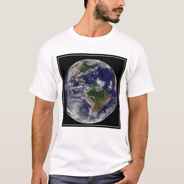 Camiseta Terra De cheio Com Tempestades Tropicais No Atlânt (Frente)