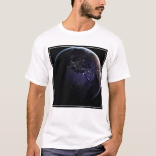 Camiseta Terra De cheio Mostrando As Luzes Da Cidade Da Eur