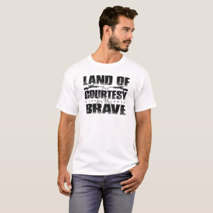 Camiseta terra de cortesia livre para o corajoso Dia dos Ve