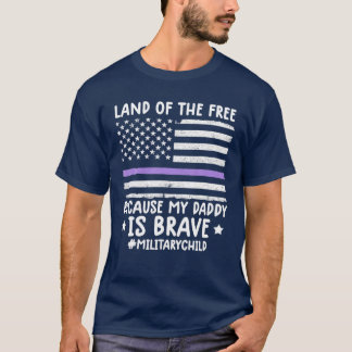 Camiseta Terra De Crianças Militares Roxo Da Bandeira Livre