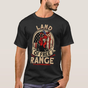 Camiseta Terra de Frango Caipira EUA 4 de Julho Mãe Ele