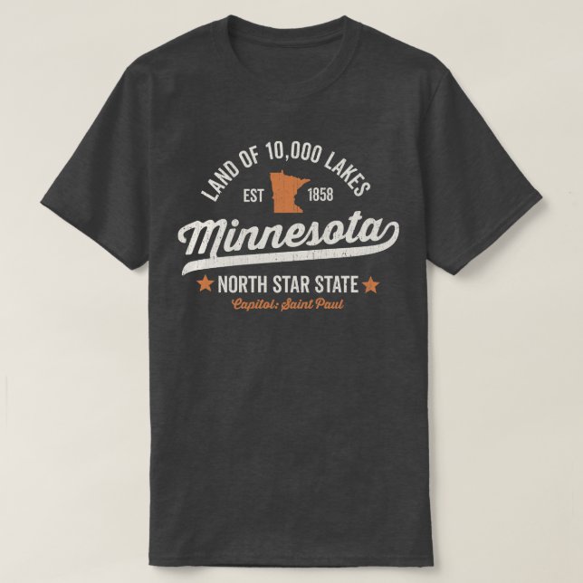 Camiseta Terra de Minnesota de 10000 Lagos (Frente do Design)