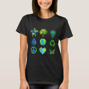 Camiseta Terra Dia da Paz Planta Salvar Animais de Salvamen