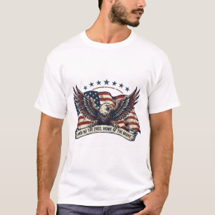 Camiseta Terra do Águia Patriótica Americana Bandeira Livre