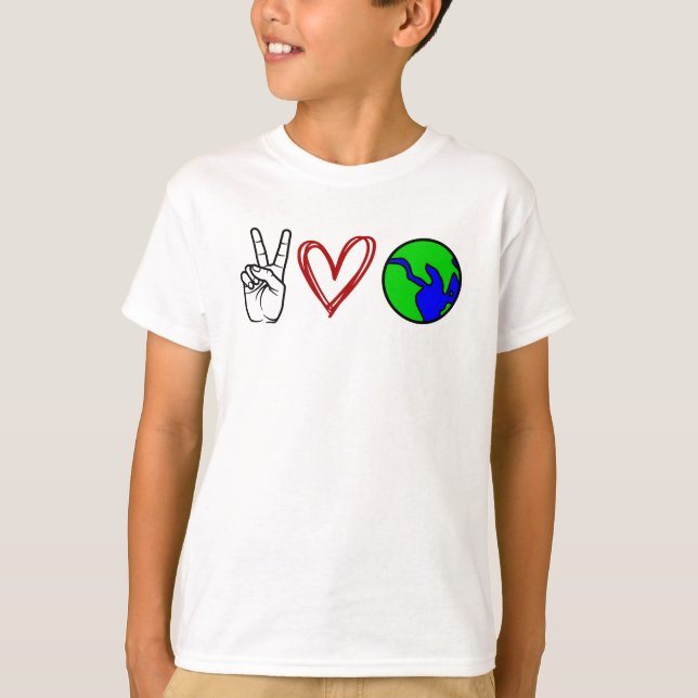 Camiseta Terra do amor da paz do Dia da Terra (Frente)