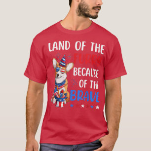 Camiseta Terra do Furry Corgi 4 de julho Merica EUA Ame